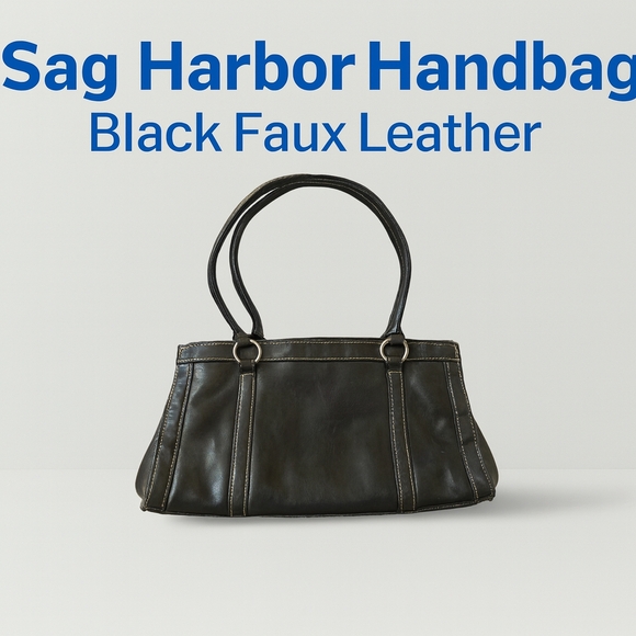 Sag Harbor Elegant Black Shoulder Bag - Picture 1 of 14